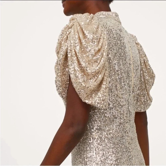 H&M Limited Edition Party Sequined Puff-Sleeved Dress NWT - Picture 3 of 3